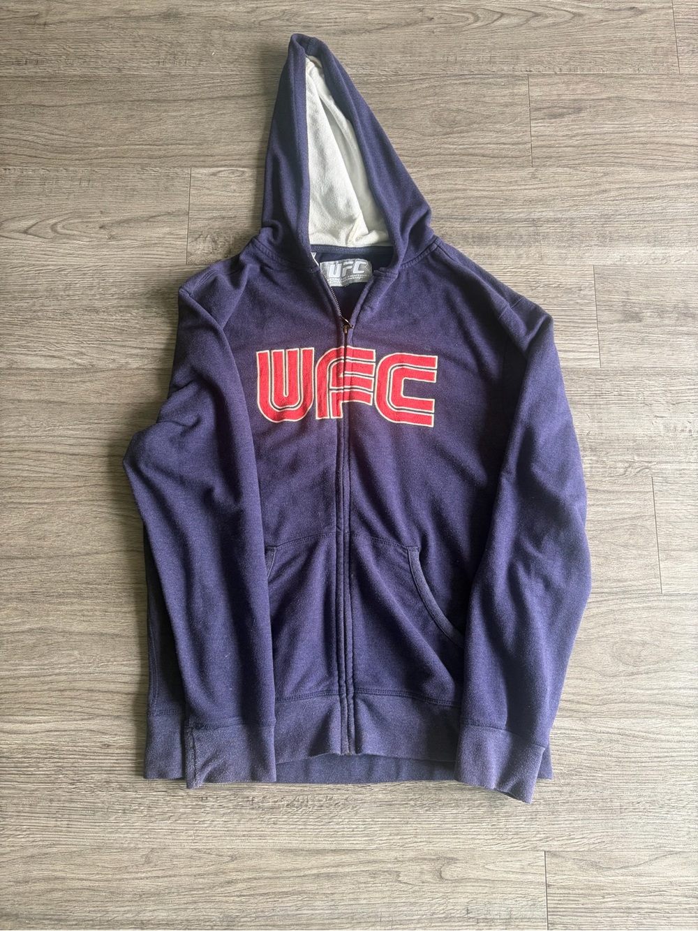 UFC Navy Zip-Up Hoodie with Red Logo